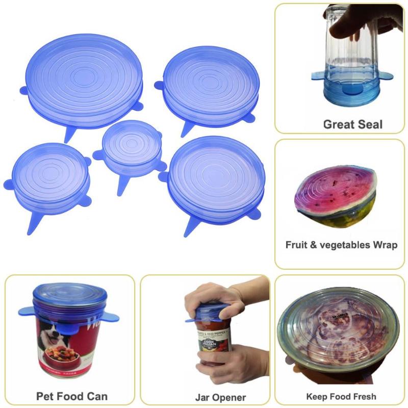 5Pcs Universal Silicone Stretch Lids