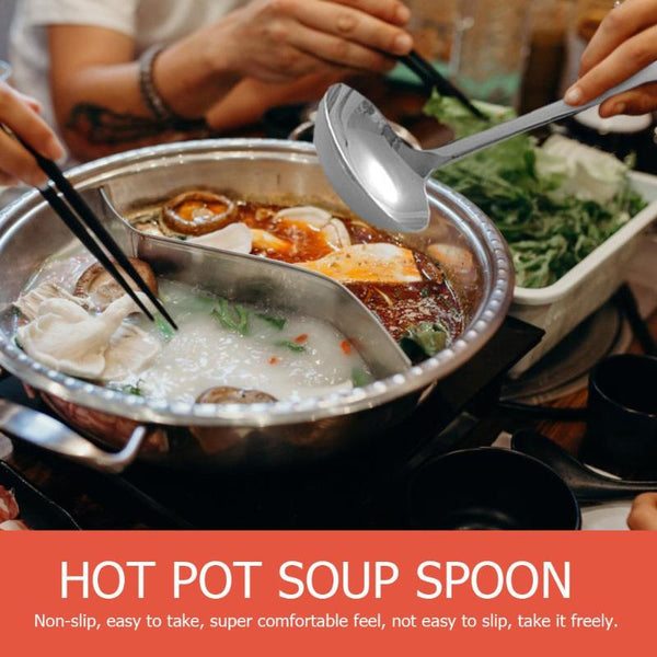 1PC Long Handle Soup Spoon Hot Pot Colander Strainer Spoon